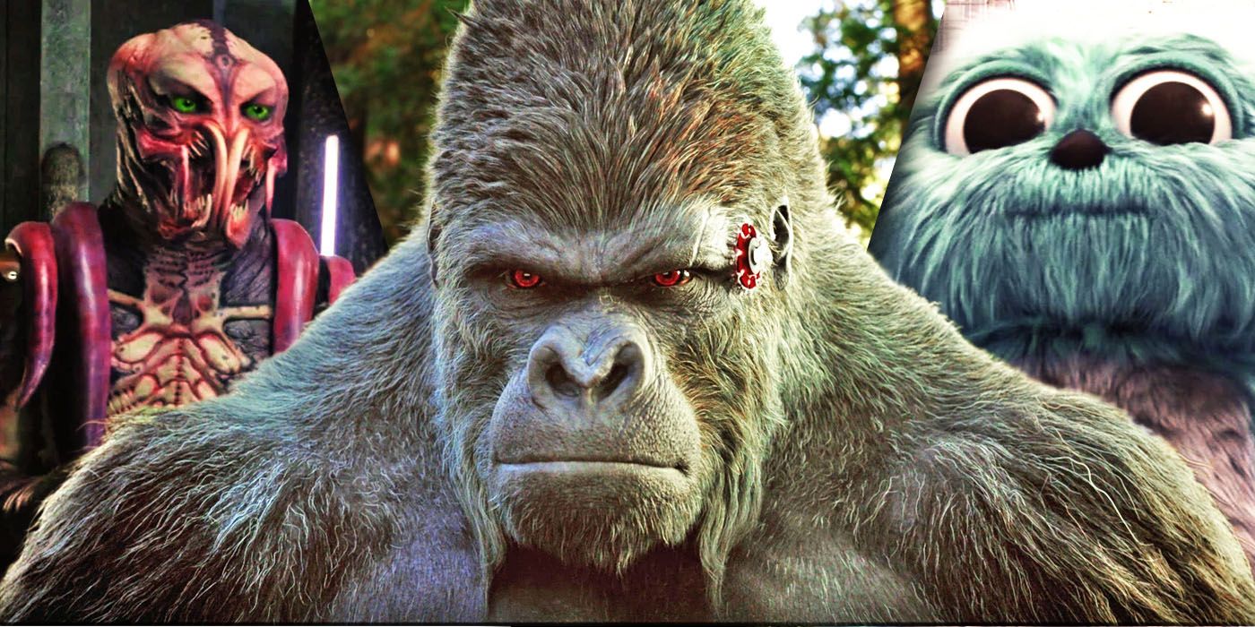 Split Images of Alien Gary, Grodd, and Beebo Legends of Tommorrow