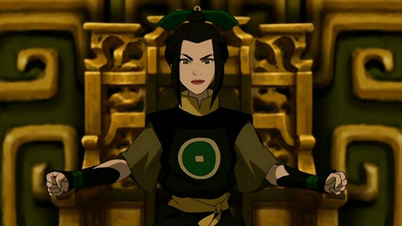 Azula confronting Long Feng from her throne in Avatar: The Last Airbender