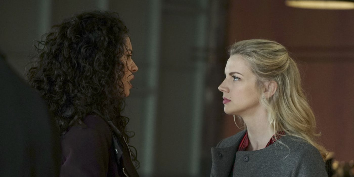 Kara Killmer as Sylvie Brett in conversation in Chicago Fire episode "Carry Me"