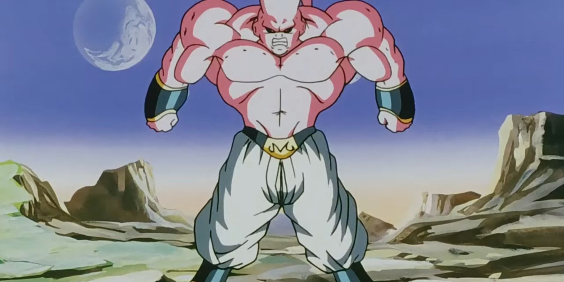 Buu khổng lồ nổi giận sau khi hấp thụ Nam Thượng Đế trong Dragon Ball Z.