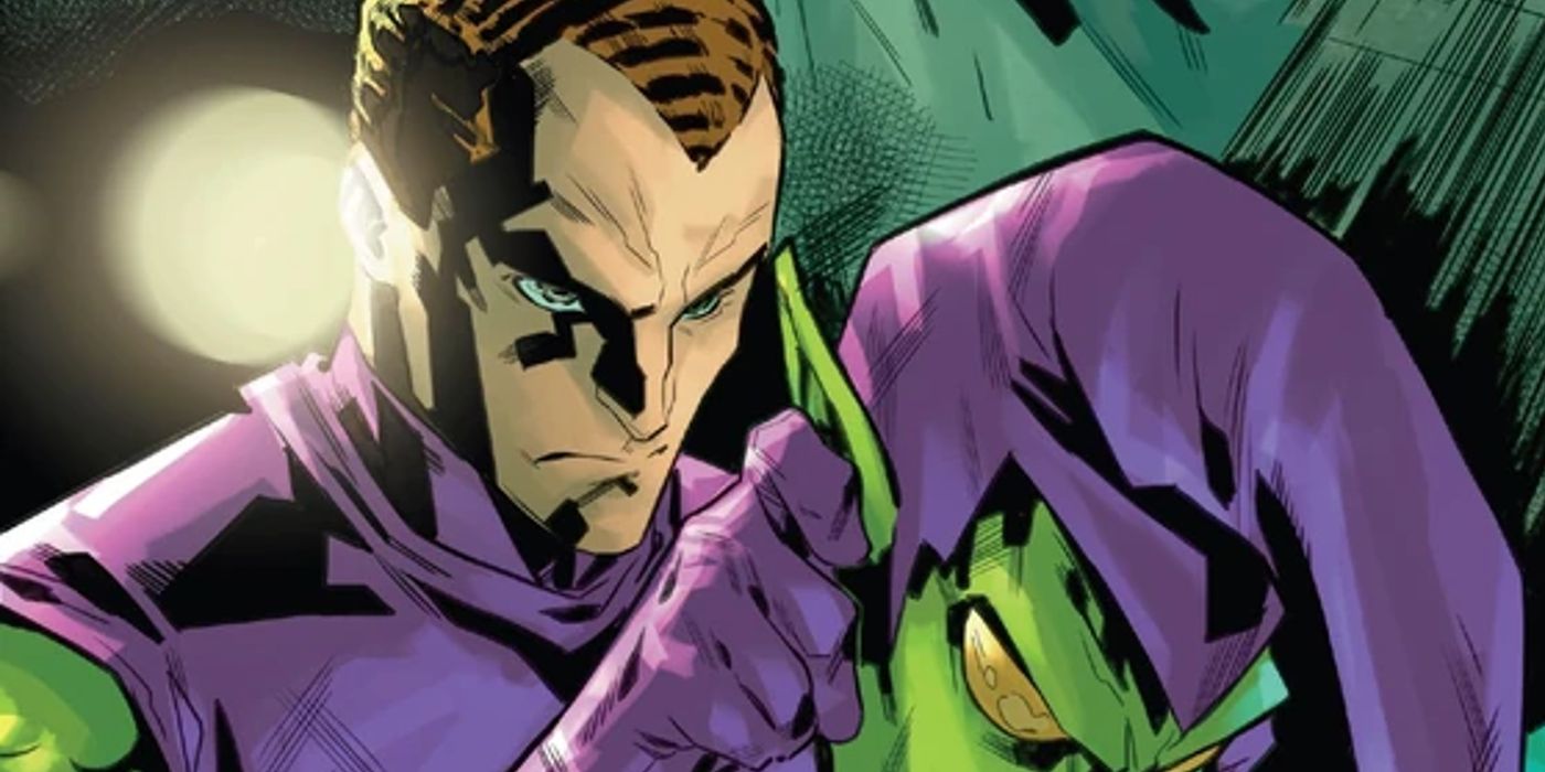 Harry Osborn se prepara para vestir a máscara do Duende Verde nos quadrinhos do Homem-Aranha