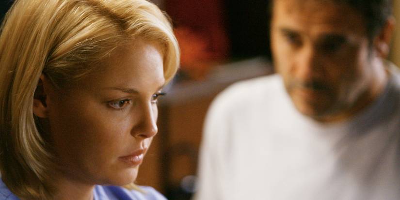 denny is staring at izzie in grey's anatomy.