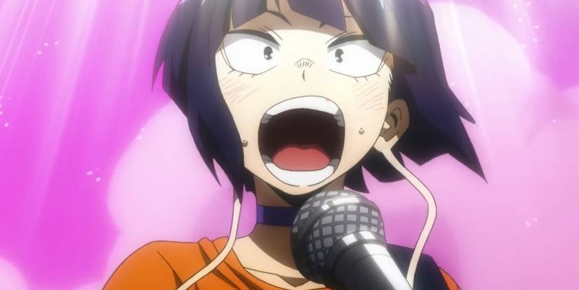 Kyoka Jiro sings during the school festival in My Hero Academia.