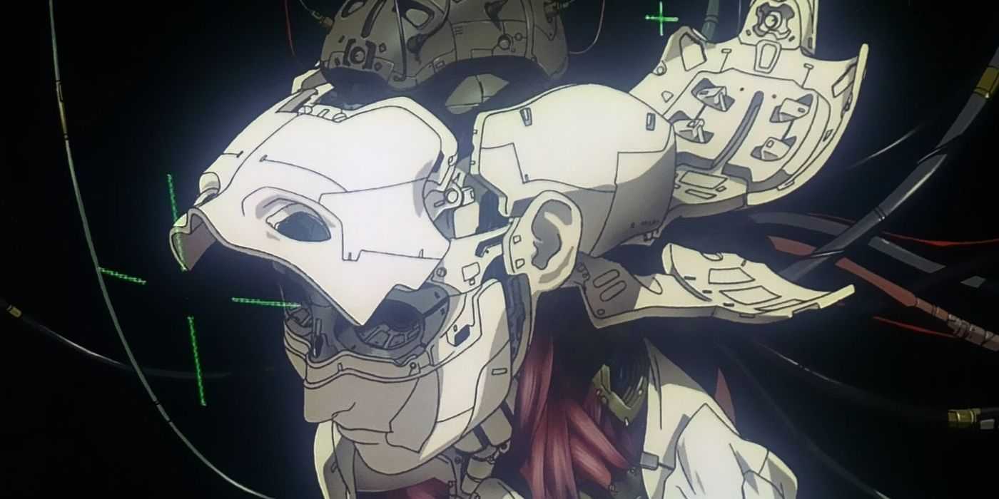 Major's shell opens up in Mamoru Oshii's Ghost in the Shell.