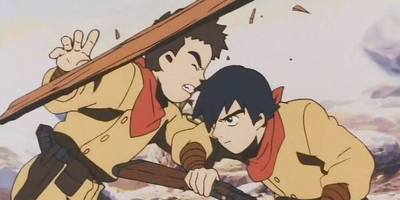 Child soldiers fighting in Now and Then, Here and There.