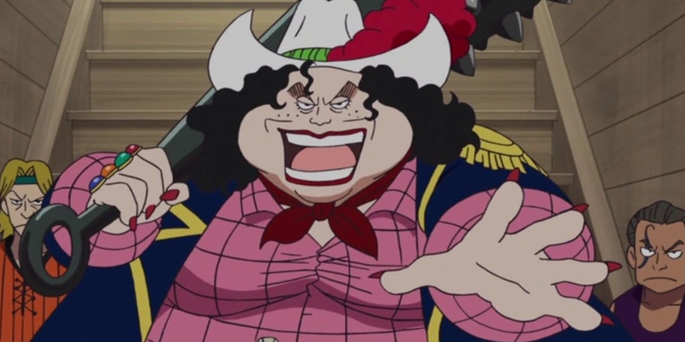 Alvida makes her debut in the One Piece anime and orders her crew around.