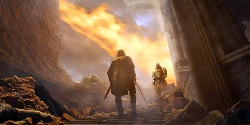 Sandor the Hound Clegane and Gregor the Mountain Clegane fight in Cleganebowl during Game of Thrones