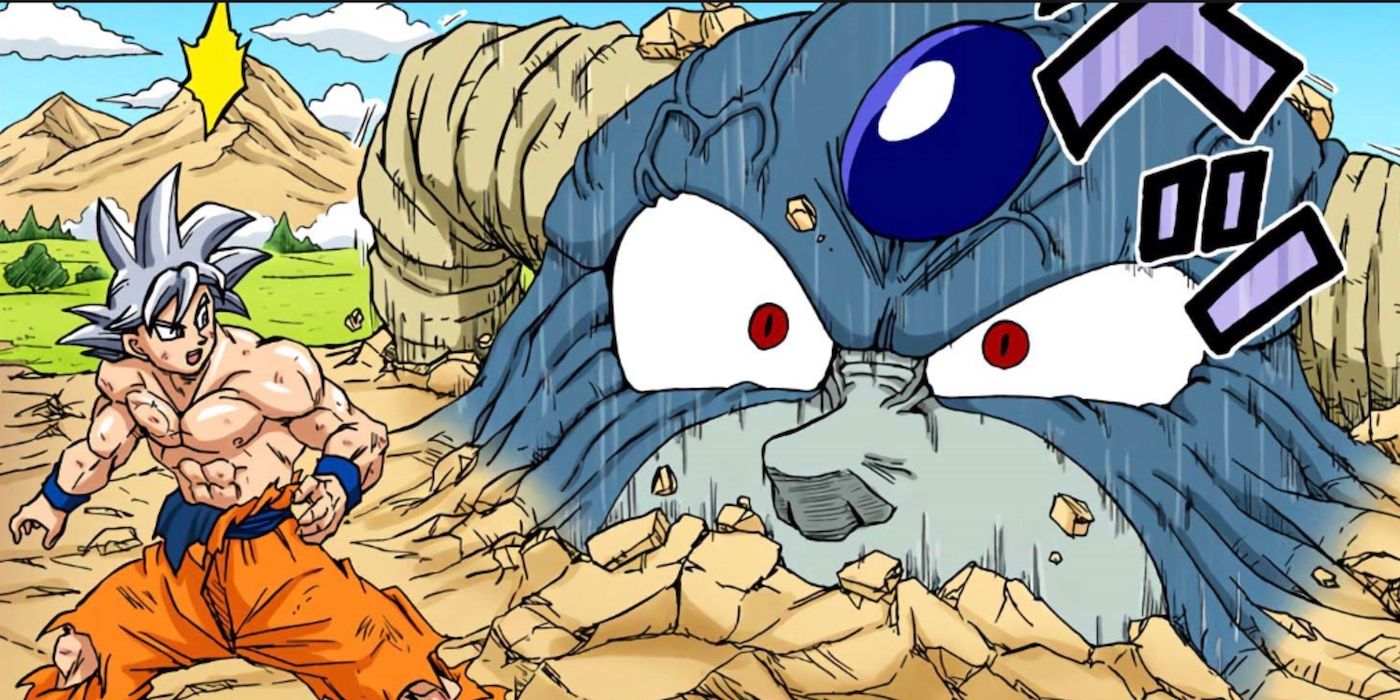 Planet Moro luta contra Ultra Instinct Goku no mangá Dragon Ball Super.