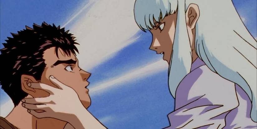Griffith keeps his face tenderly by speaking to Berserk.