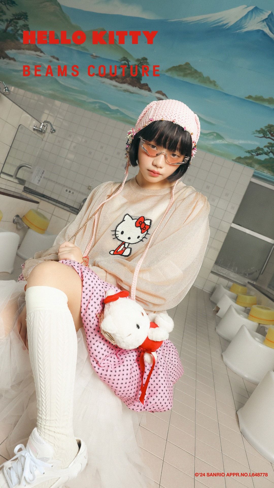 希少！hello kitty × beams couture 透けるセーター Hello Kitty Releases Vintage-Inspired Beams Couture Fashion Collection