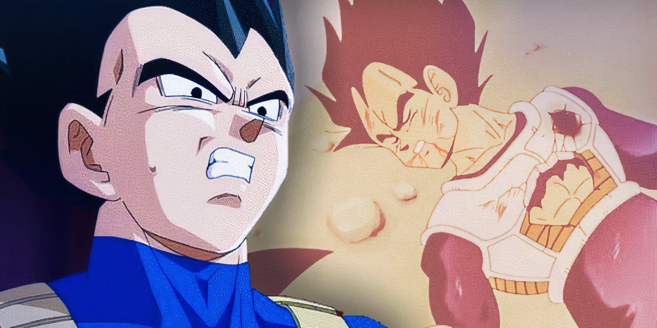 Custom image of an angry Vegeta and a knocked out Vegeta from Dragon Ball Z