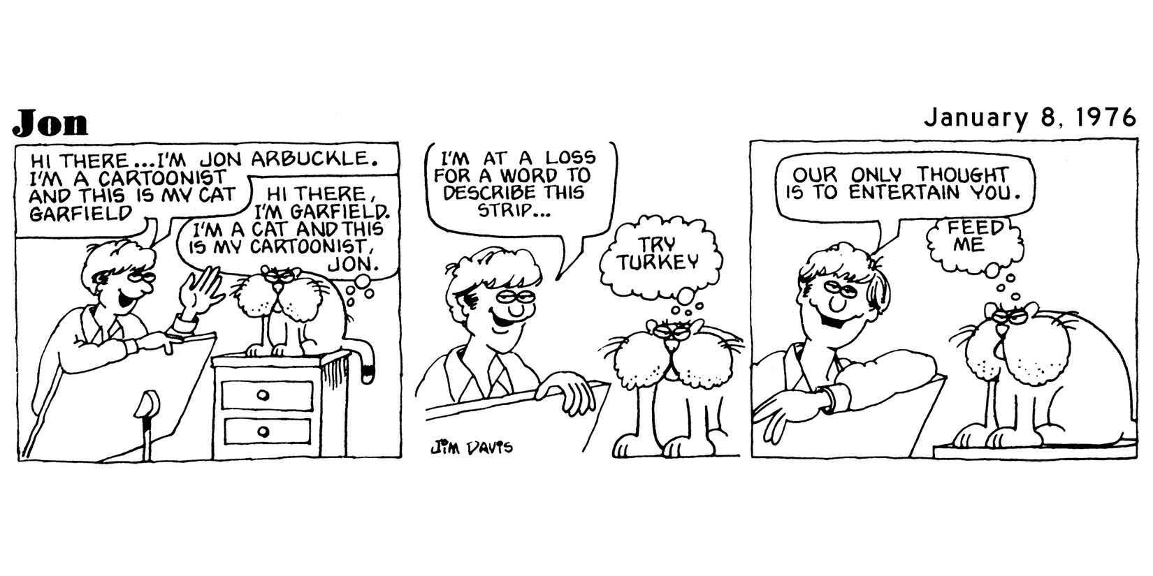 Jon, the cartoon that eventually became Garfield