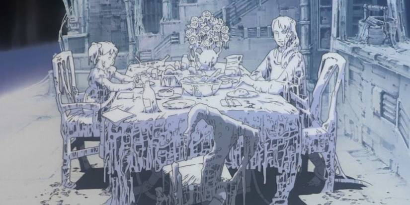 A frozen family stuck in time in the "Magnetic Rose" segment of Memories.
