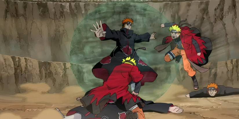 Pain uses Shinra Tensei against Naruto during their fight in Naruto: Shippuden