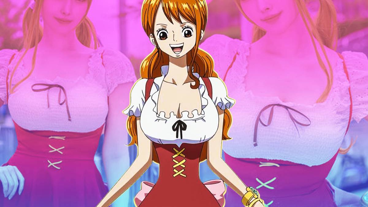 nami red dress episode One Piece Cosplay Gives New Life to Nami's Whole Cake Island 'Pretzel Girl' Outfit