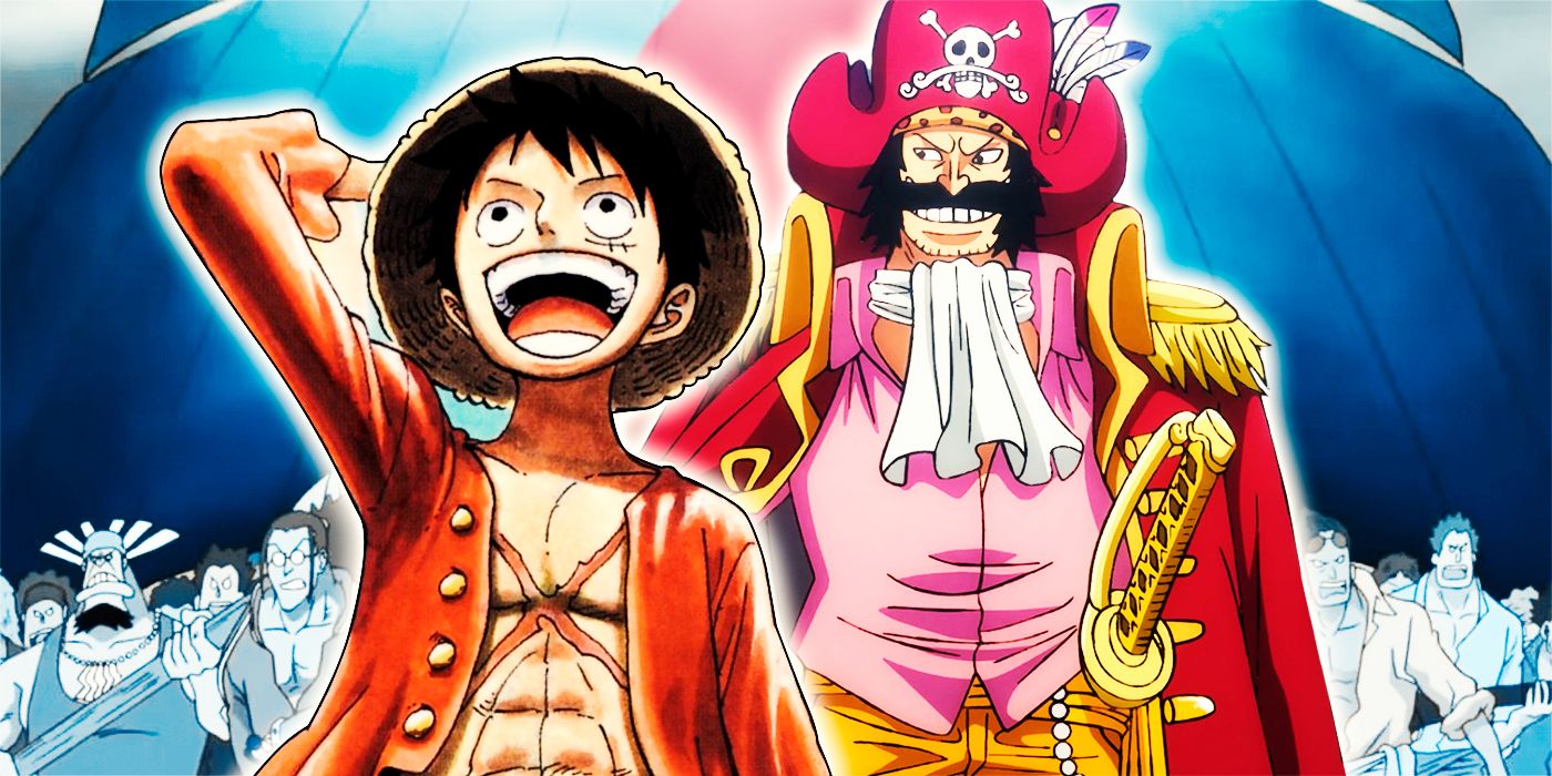 One Piece's Gol D. Roger and Monkey D. Luffy.