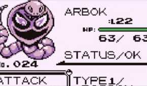 Arbok Pokedex entry in Pokemon Red.