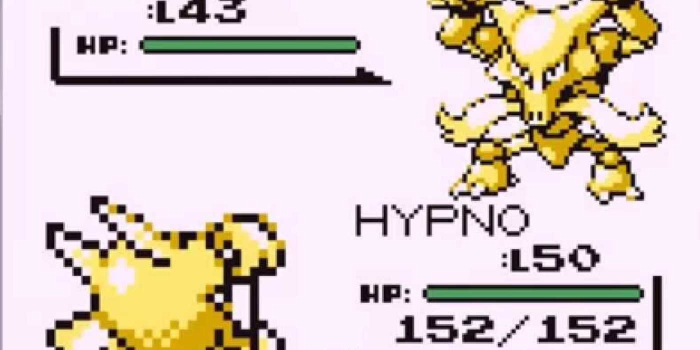 Hypno battles Alakazam in Pokemon Red and Blue.