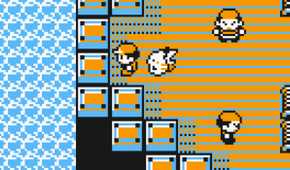 The player and his Pikachu overlooking the ocean aboard the S.S. Anne in Pokémon Yellow.