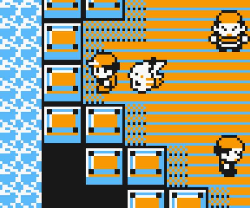 The player and his Pikachu overlooking the ocean aboard the S.S. Anne in Pokémon Yellow.