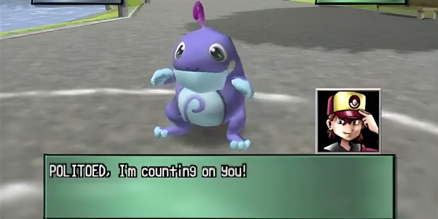 Cal está contando com seu Politoed brilhante em Pokémon Stadium 2.