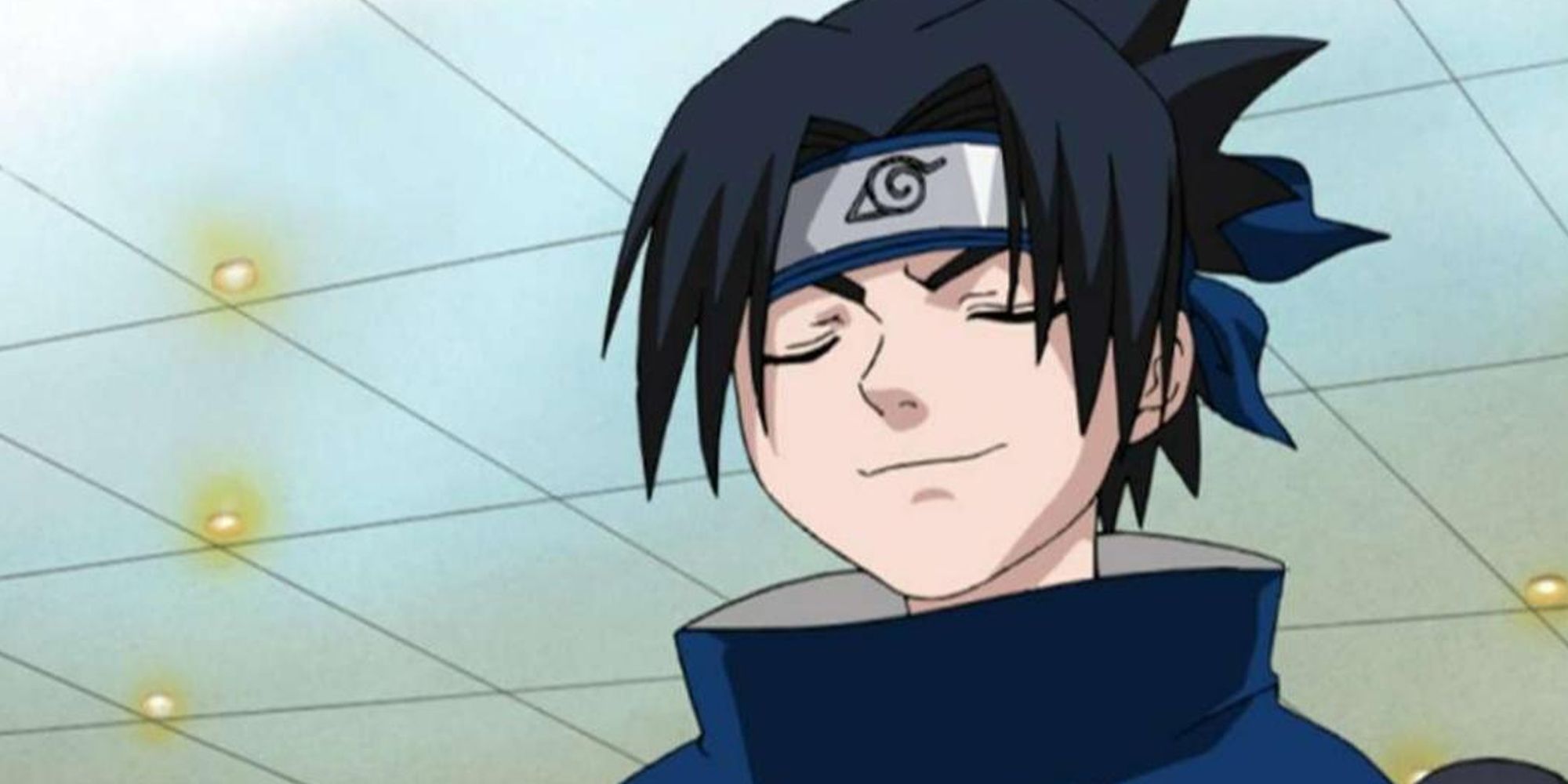 Sasuke Uchiha se sentindo confiante durante os Exames Escritos Chunin em Naruto