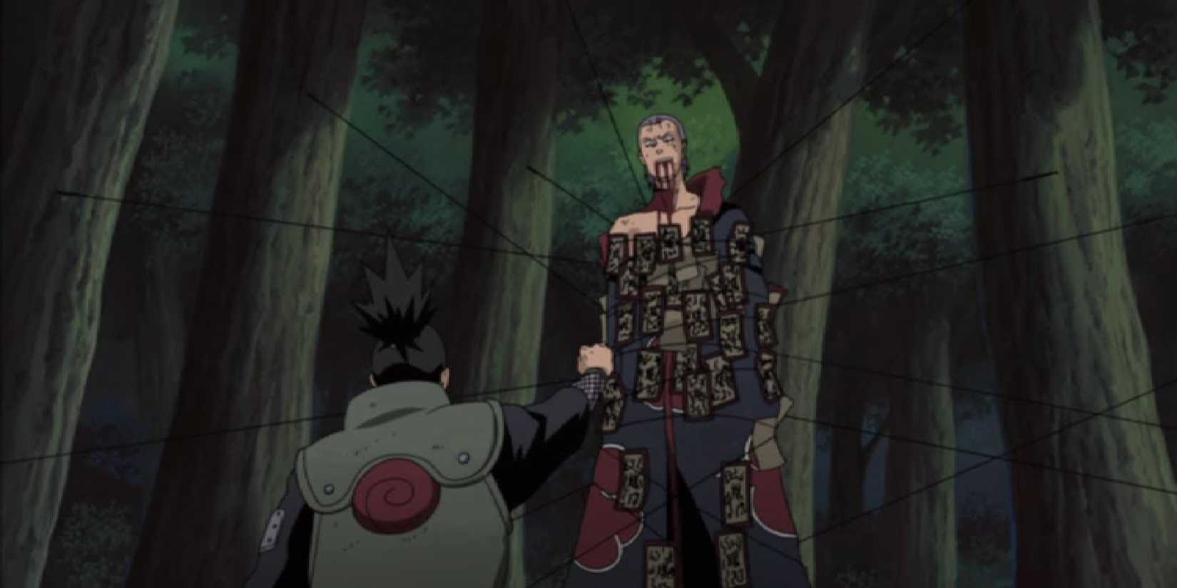 Shikamaru defeats Hidan in Naruto: Shippuden