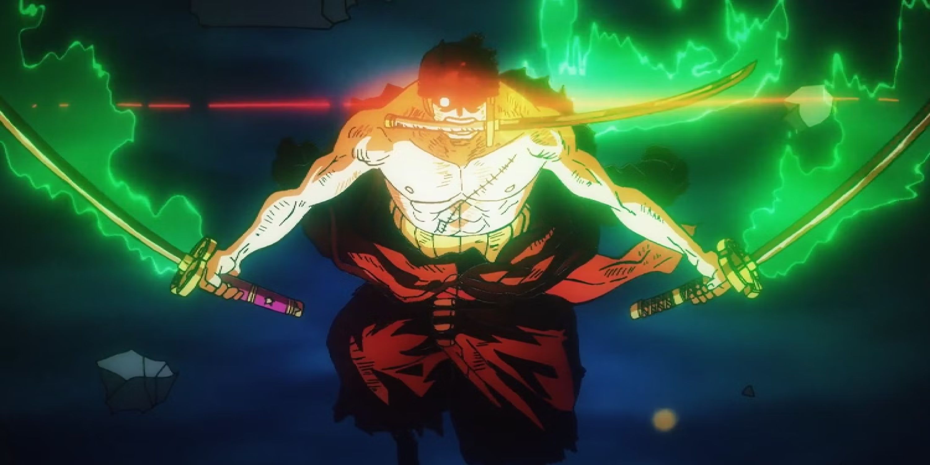 Raja Neraka Zoro mengalahkan Raja dalam anime One Piece.