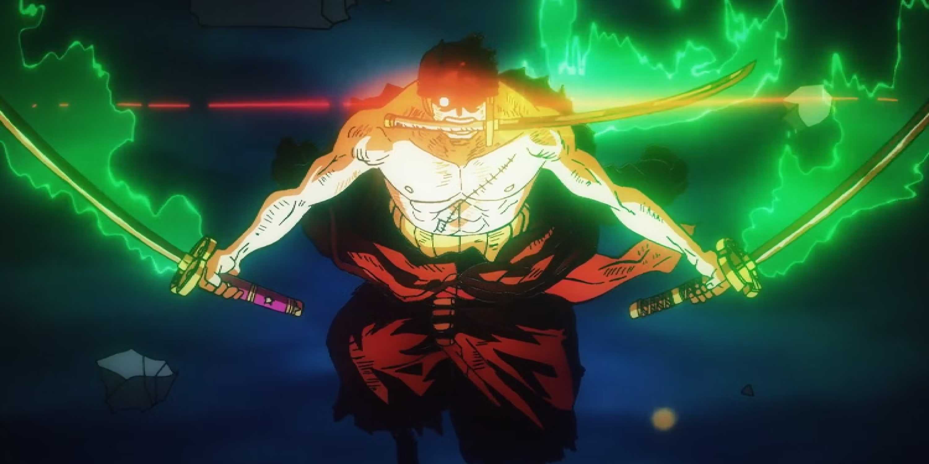 Raja Neraka Zoro mengalahkan Raja dalam anime One Piece.