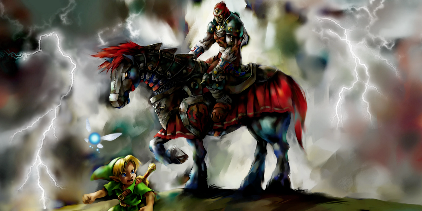 Link being chased by Ganondorf in The Legend of Zelda: Ocarina of Time.
