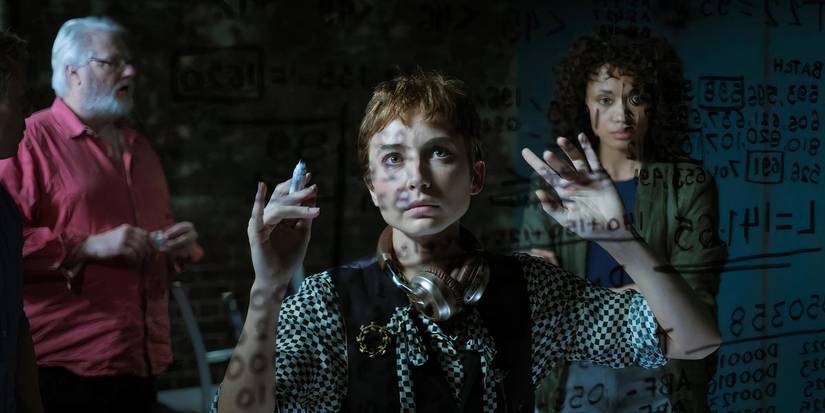 Mavournee Hazel as Bluebird 'Blue' Gleeson solving an equation in NCIS: Sydney "Snakes in the Grass"