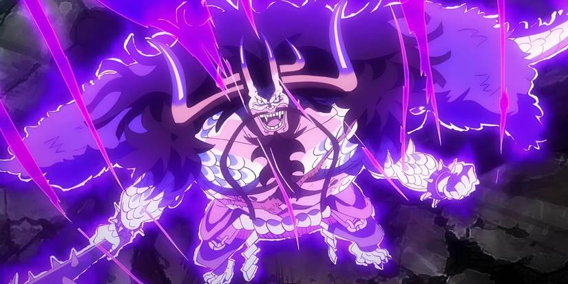Kaido de One Piece publishes Haki of his conqueror while fighting Luffy in his hybrid form.