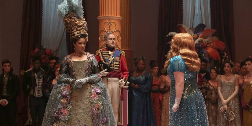 Penelope looking at the Queen in the Bridgerton Season 3 finale