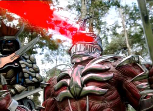 Lord Zedd unleashes a powerful eye beam in the Power Rangers Dino Fury episode Rafkon Revealed.