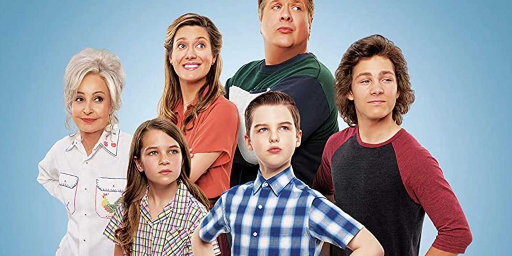 The cast of Young Sheldon poses for a promotional poster for season 3.