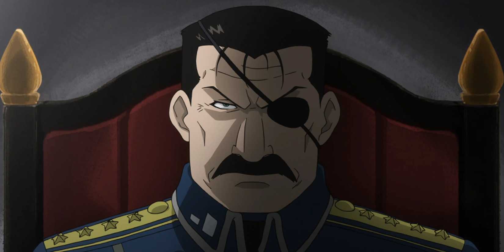 King Bradley makes a dark expression in Fullmetal Alchemist: Brotherhood.