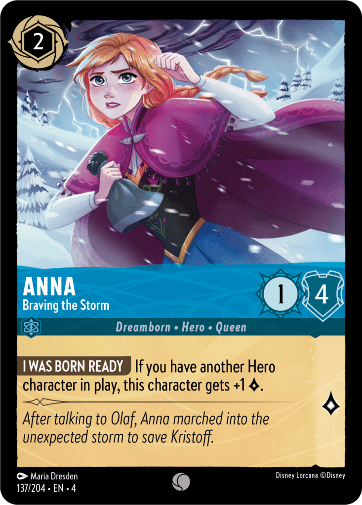 lorcana belle cards Anna - Diplomatic Queen (Shimmering Skies 085/204) Legendary main image 1
