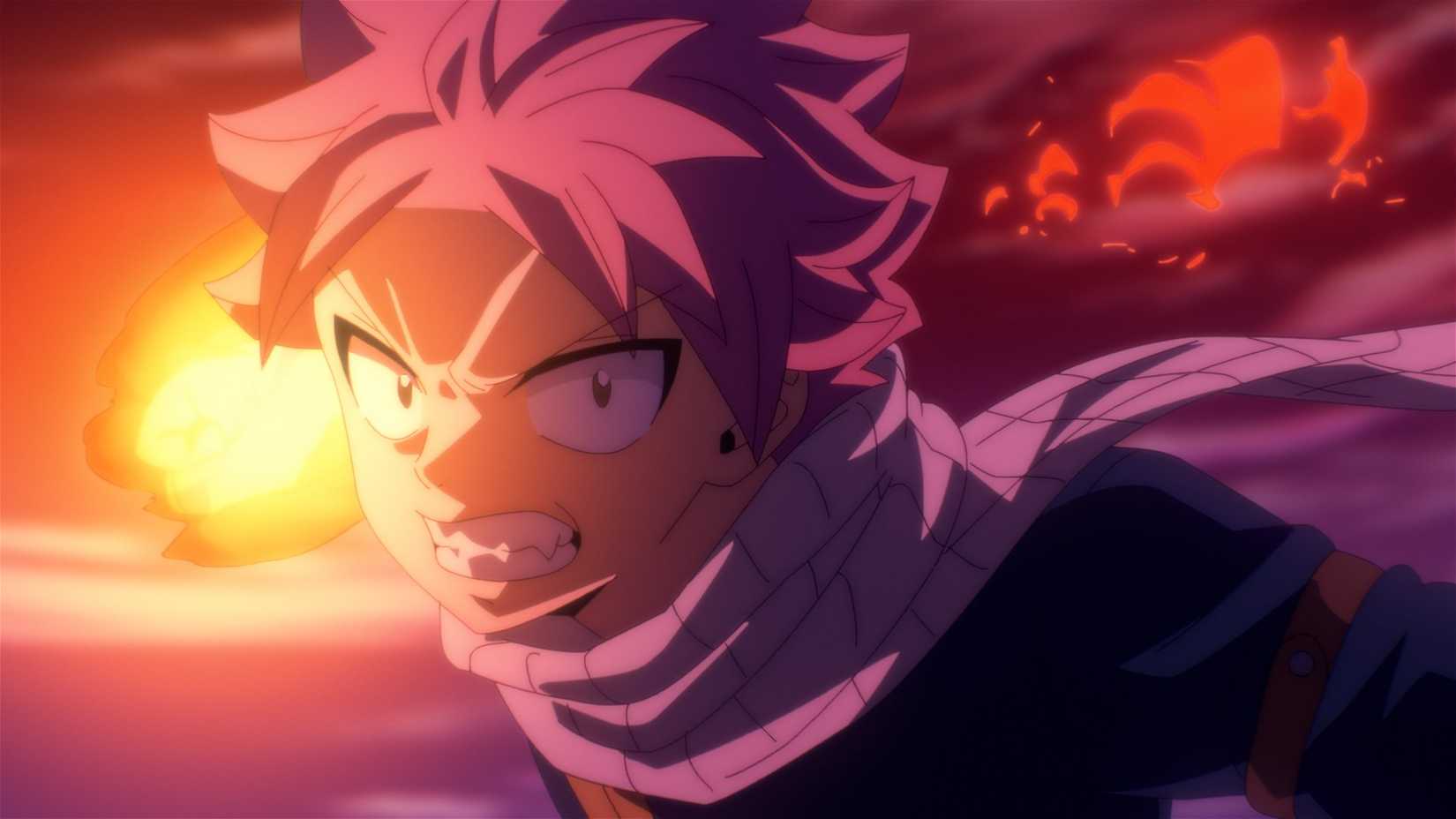 Natsu se prépare à frapper dans l'anime Fairy Tail : 100 Years Quest 