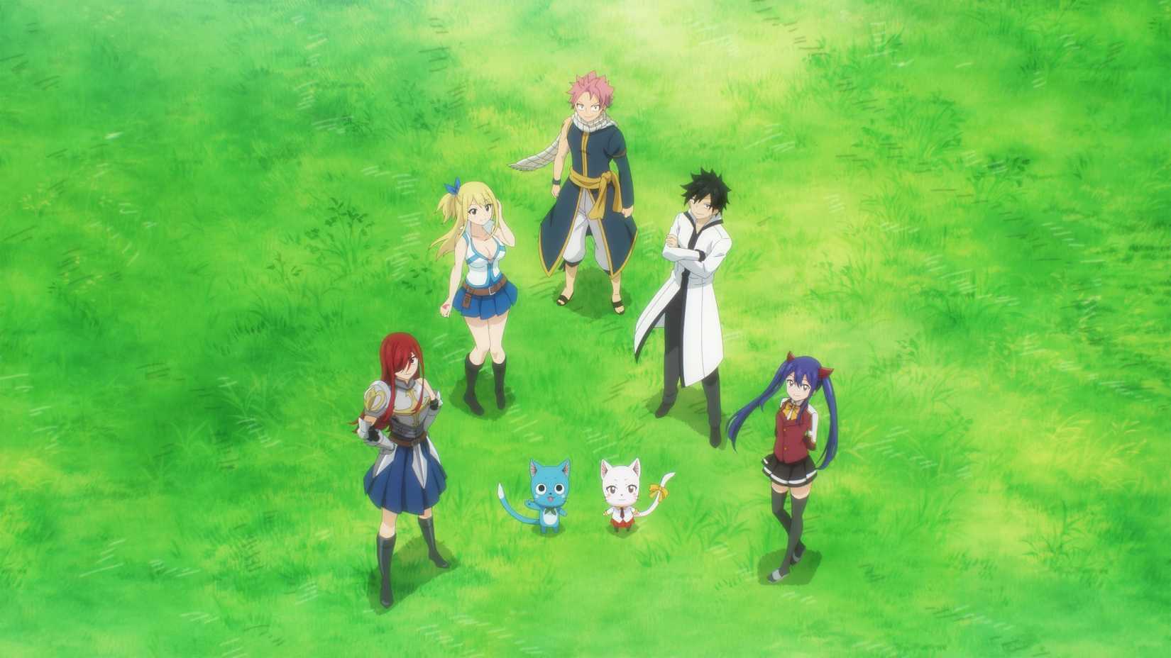 The main cast of the Fairy Tail anime in 100 Years Quest