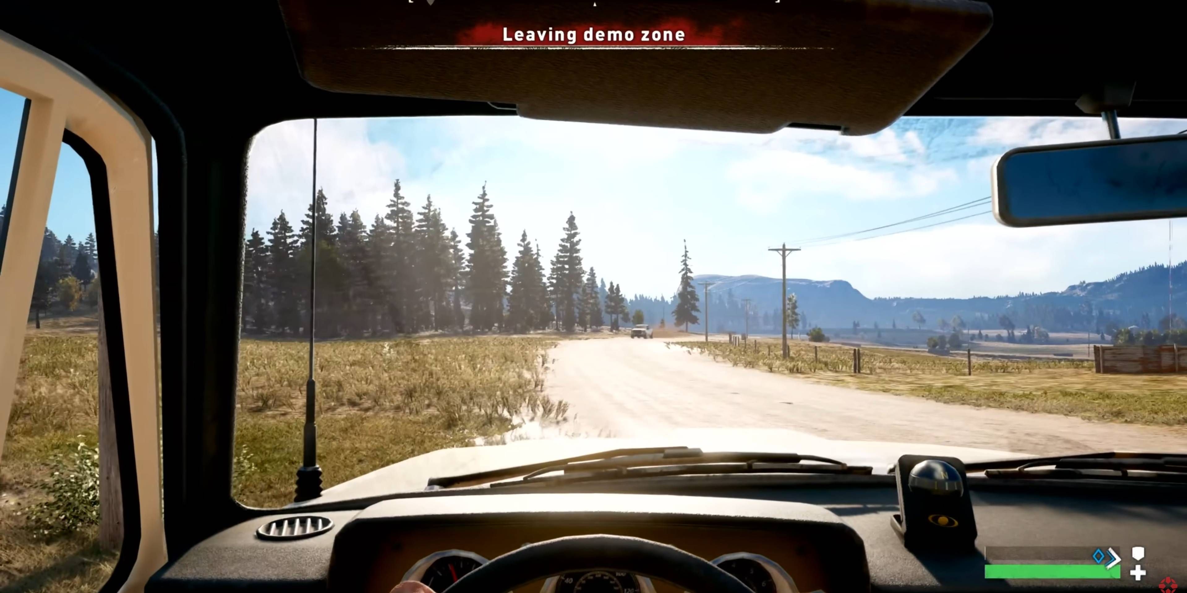 Far Cry 5 gameplay player drives truck down road