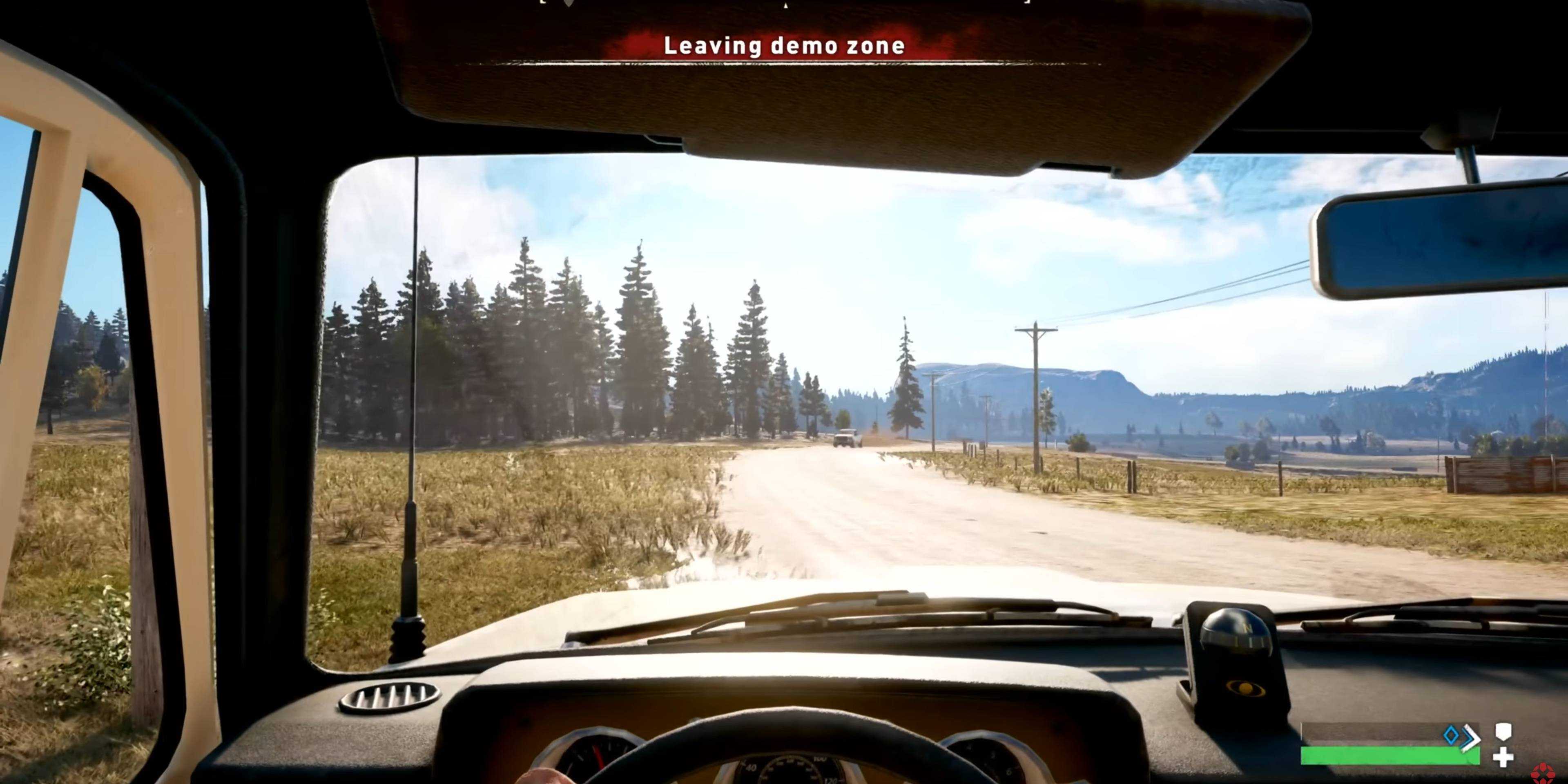 Far Cry 5 gameplay player drives truck down road