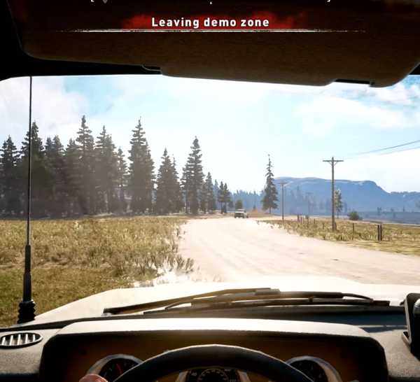 Far Cry 5 gameplay player drives truck down road