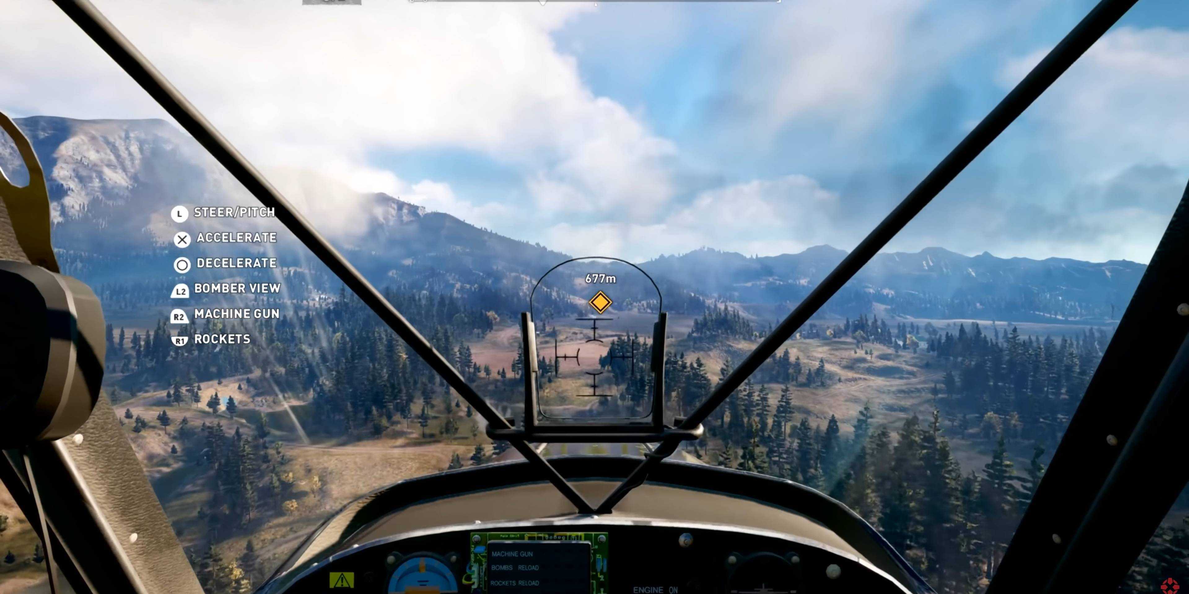 Far Cry 5 player flies plane over map