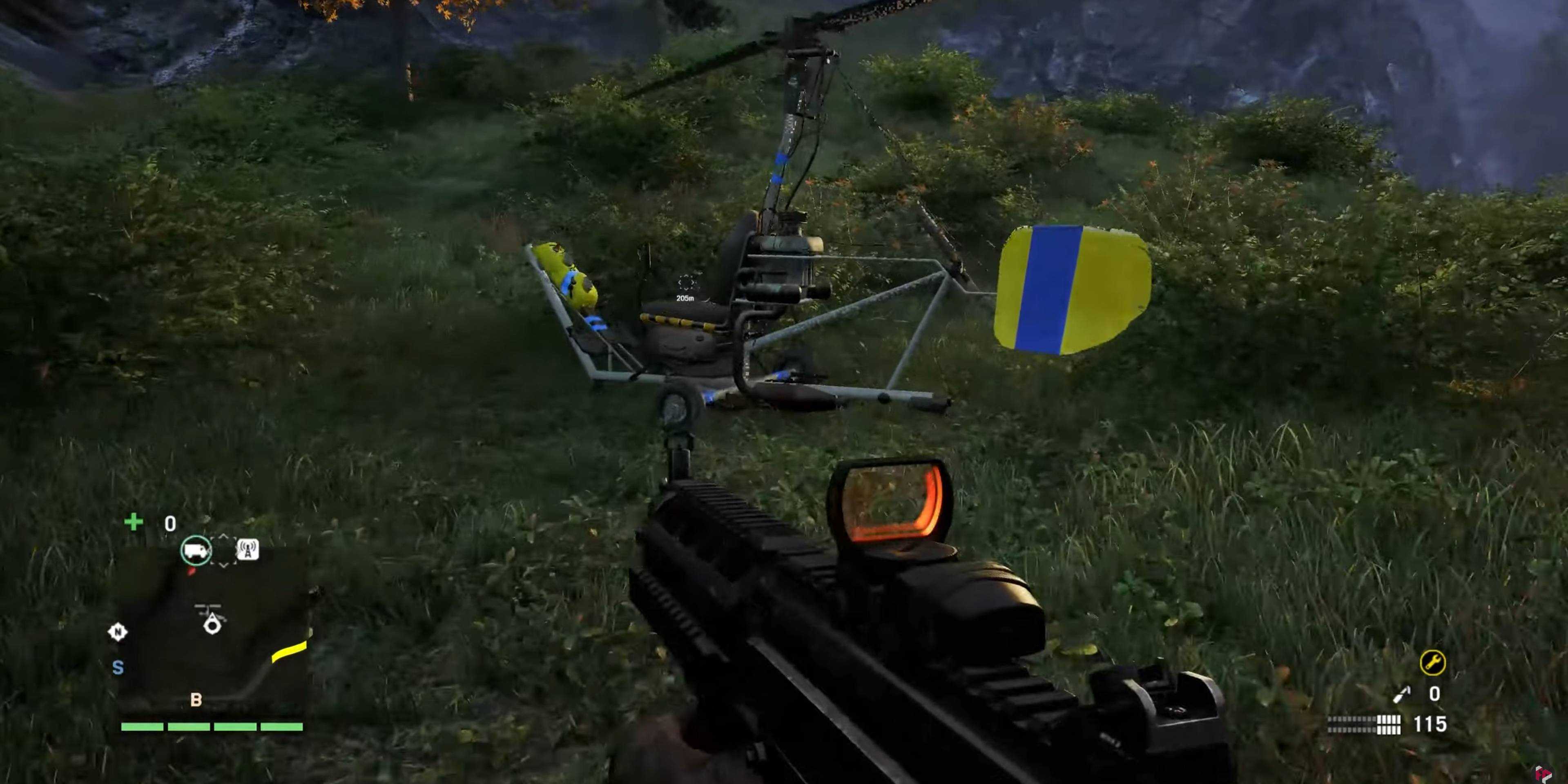 Far Cry 4 gameplay player finds gyrocopter