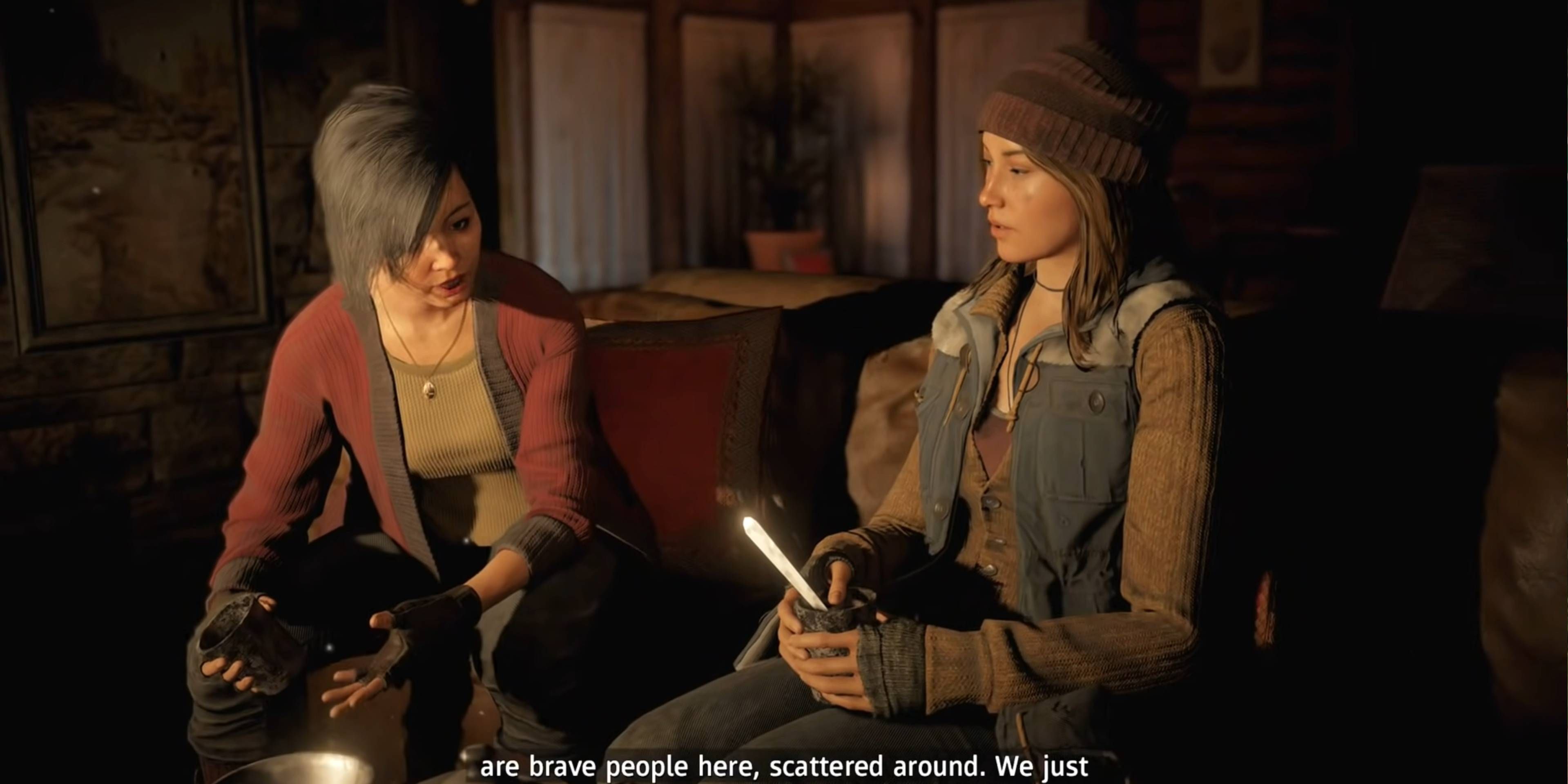FarCry 5 New Dawn player discusses the world with NPC