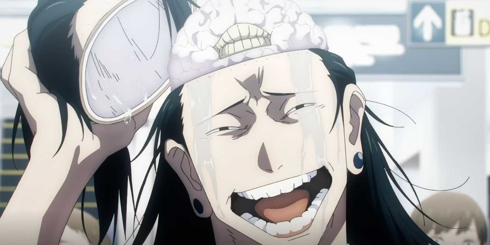 Kenjaku shows off his true form in Suguru Geto's head.
