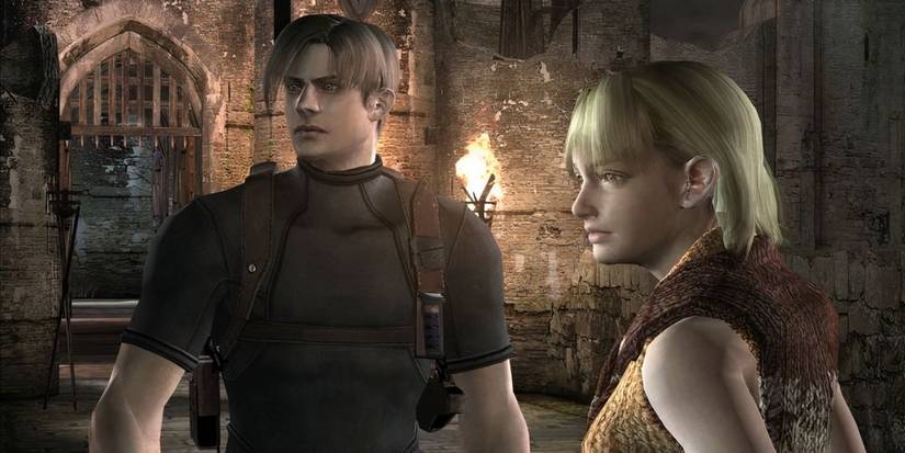 Leon Kennedy and Ashley are together in Resident Evil 4 (2005).