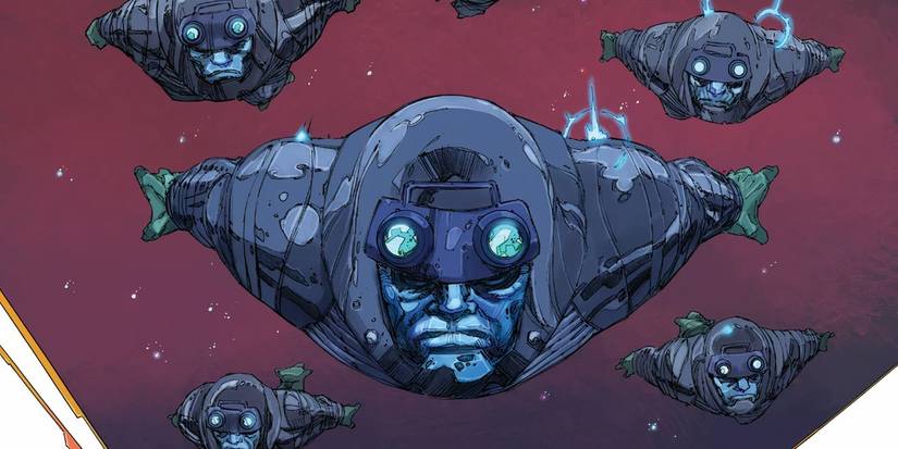 Ultimate Universe Punisher robots flying through space.