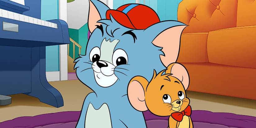 A young Tom and Jerry standing back to back from Tom & Jerry Kids.