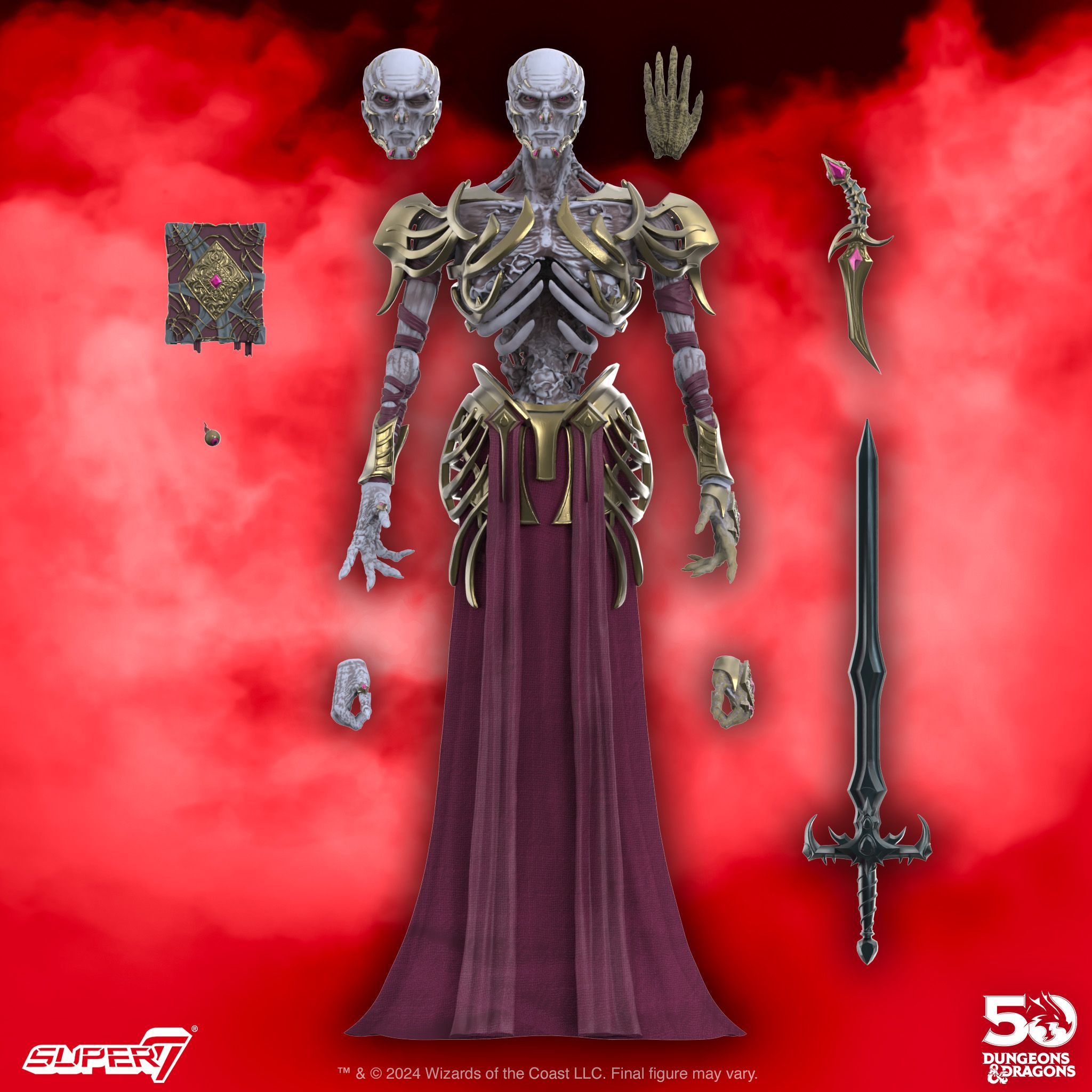 SUPER7 ReAction - Figurina Strega Dungeons & Dragons 9,5 Cm Con Bacchetta Di Fuoco, Collezionabile - 3